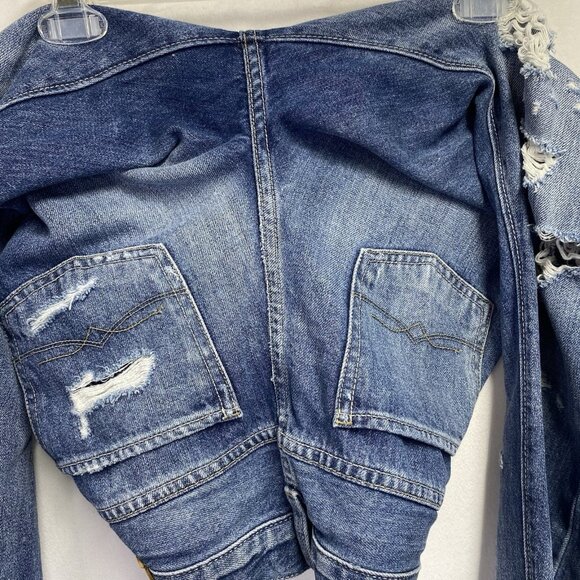 Lucky Brand Sienna Slim Boyfriend Low-Rise Distressed Jeans Women Size 0/25 Blue - Picture 8 of 16